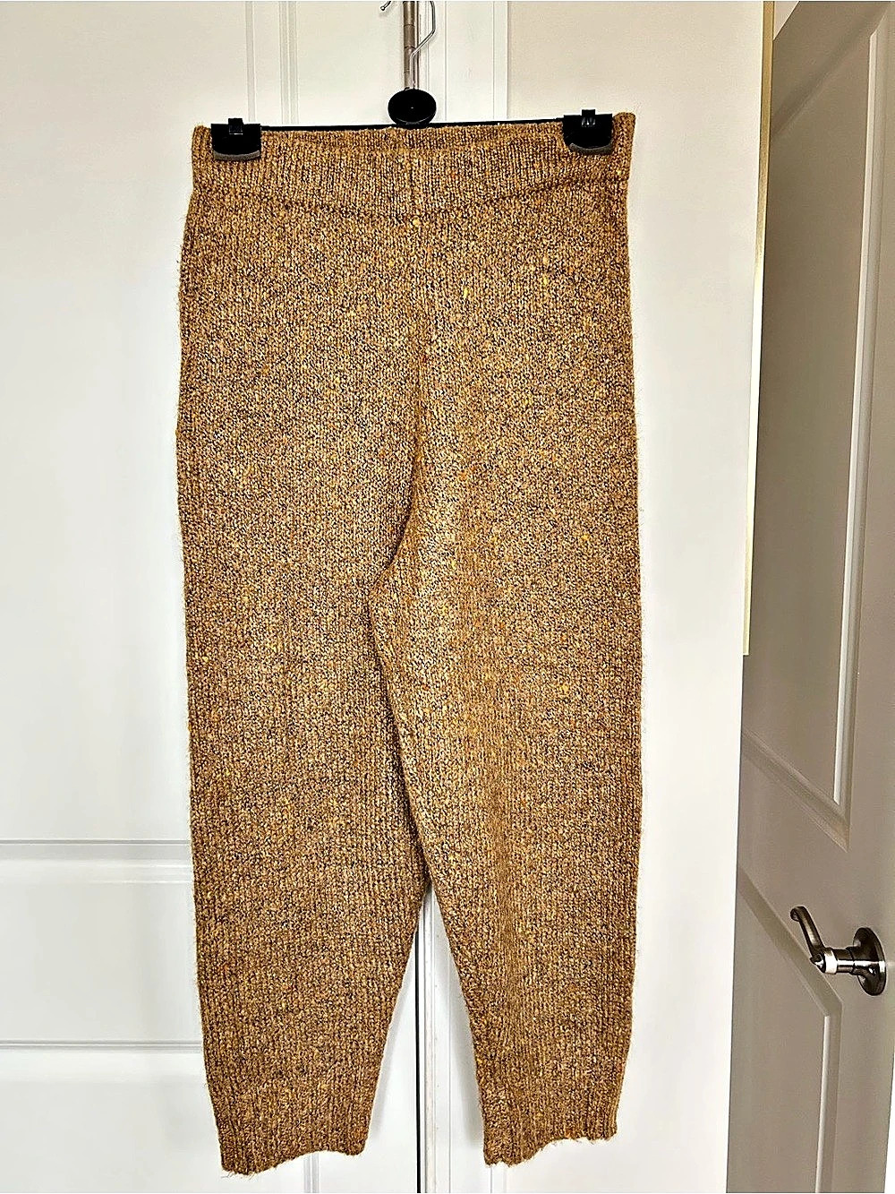 Zara Brown Knit Straight Leg Pants Size Medium